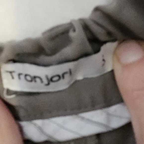 Tan Dress Pants with Wide-Leg Design and Pleated Front - Picture 5 of 15